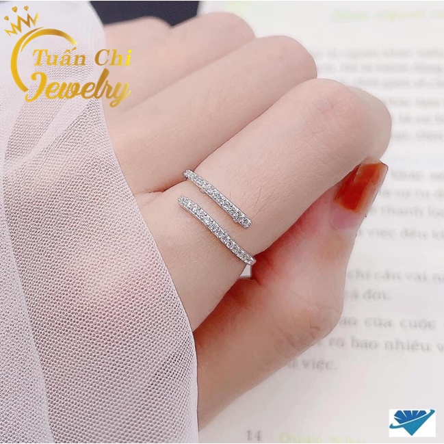 ⚡ẢNH THẬT⚡ Nhẫn Bạc Nữ Cá Tính, Nhẫn Đeo Ngón Trỏ Đính Đá Nhẹ Nhàng