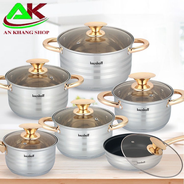 ❤❤ HÀNG CÓ SẴN ❤❤Bộ Nồi Inox 6 Món Thép Không Gỉ 304 AK-6618