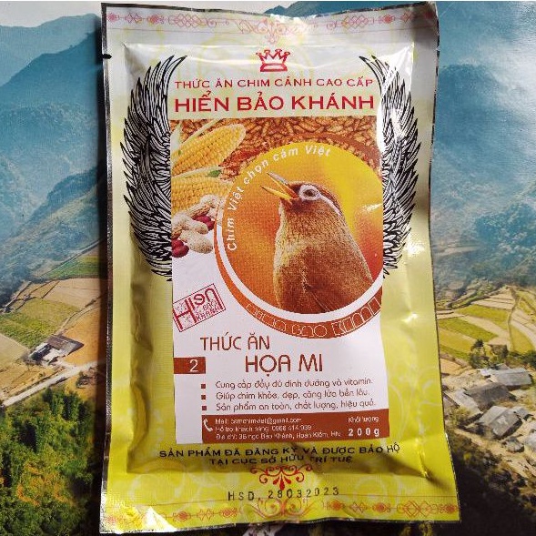 Cám chim hoạ mi Hiển Bảo Khánh số 2 hót căng lửa, thi đấu, mồi _ 200g