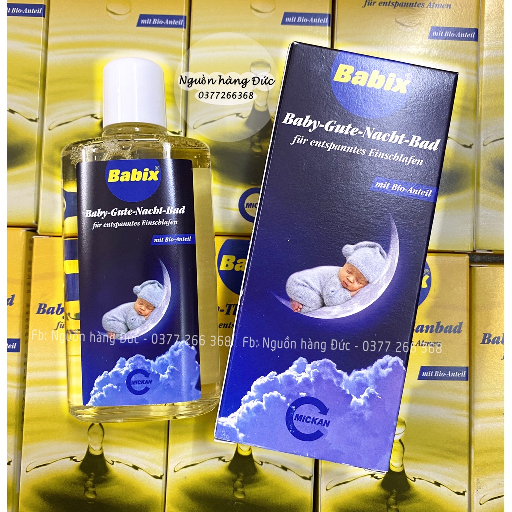 Tinh dầu tắm Babix Giúp bé ngủ ngon, trà ngủ ngon Baby gute nacht bad - Nguồn hàng Đức