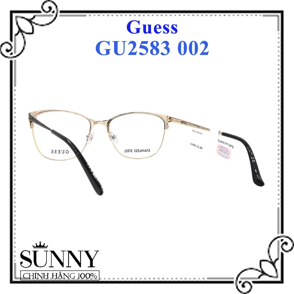 GU2701 028 - gọng kính Guess chính hãng, có kèm tem thẻ chống hàng giả do bộ công an cấp