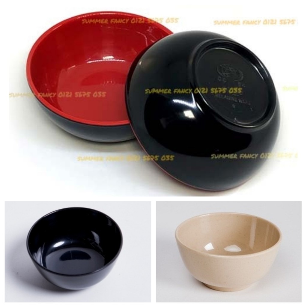 Chén 11.2 x 5.4 cm nhựa ăn cơm đen đỏ, nâu RẺ sang trọng / bát cơm - plastic small bowl NT-CTR