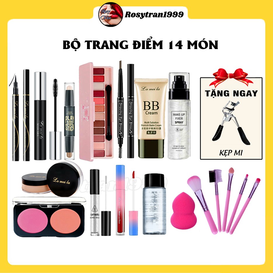 Bộ trang điểm Lameila 14 món Kem BB, Phấn phủ, Phấn mắt, Mascara, Chì kẻ mày, Bút dạ kẻ mắt, Son kem, Má Hồng..... | BigBuy360 - bigbuy360.vn