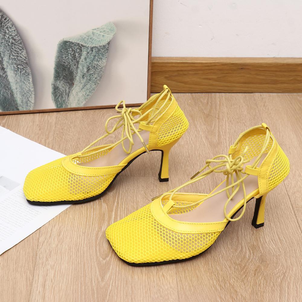 Xăng đan Cao Gót Phối Lưới Thời Trang Dành Cho Nữ