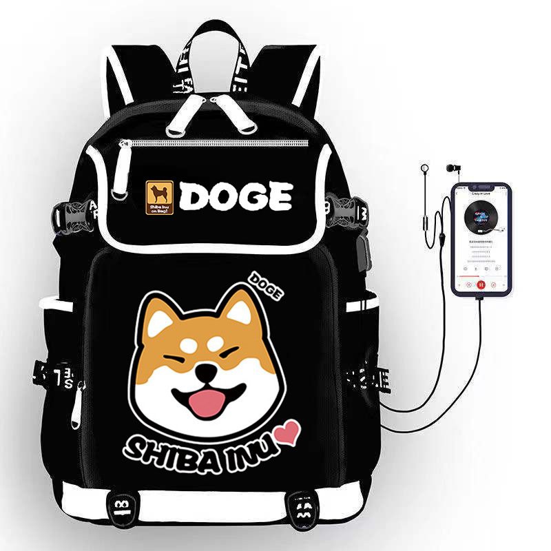 Balo nắp ngang in hình CHÓ DOGE Shiba Inu Cheems meme thiết kế thông minh cặp sách đi học cho nam nữ