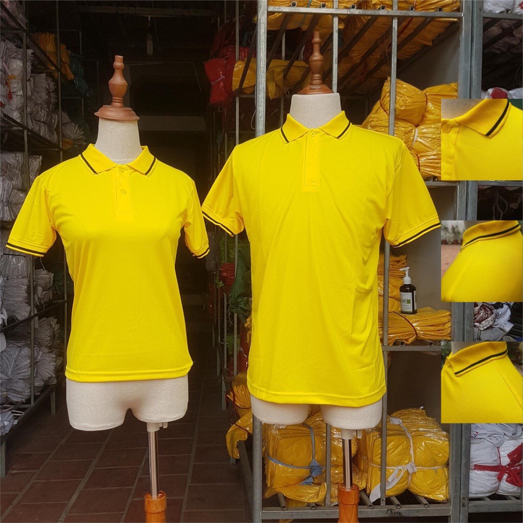 Áo phông nam nữ cổ bẻ phối viền vải cá sấu co giãn thấm hút mồ hôi tốt