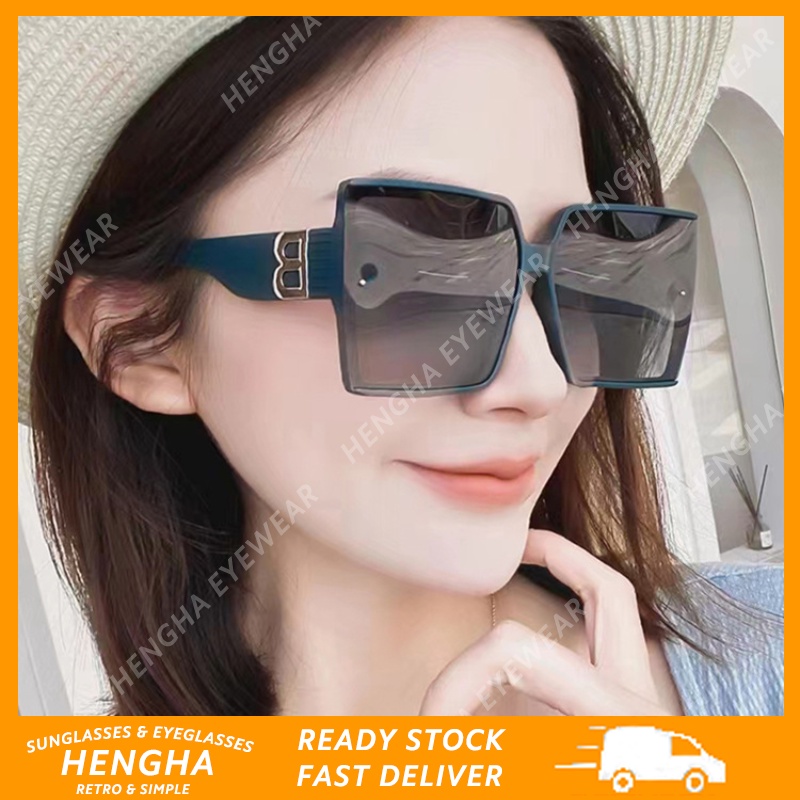 Kính Chống Nắng Gọng Vuông Bản Lớn Nhiều Màu Sắc Thời Trang Phong Cách Hàn Quốc