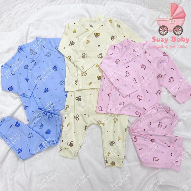 Bộ Cài Chéo Sơ Sinh Moon Vải Petit Siêu Mềm Mịn