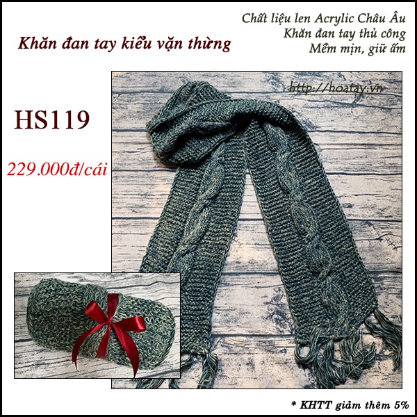 Khăn đan tay thủ công - Mẫu 2. Mỗi mẫu chỉ một cái