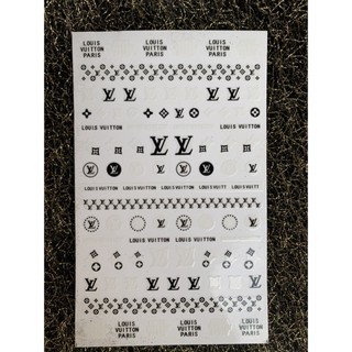 sticker miếng dán móng nail logo thương hiệu 3d, lụa 5d