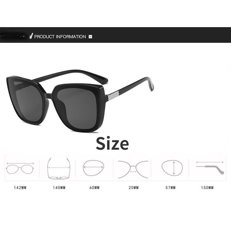 Thời trang kính râm mắt mèo kính râm nữ xu hướng kính râm gọng lớn kính lái xe UV400