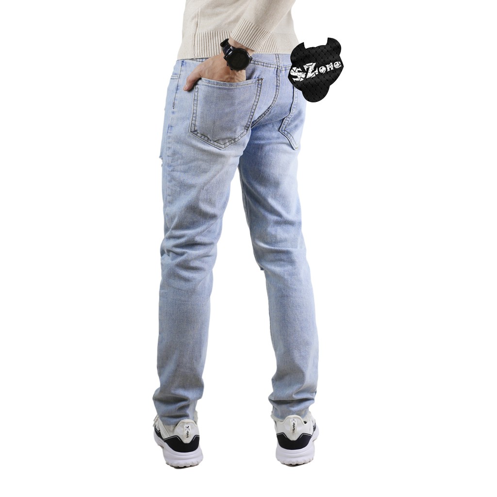 Quần Jeans Nam Rách Gối Dáng Skinny SZone SQB601
