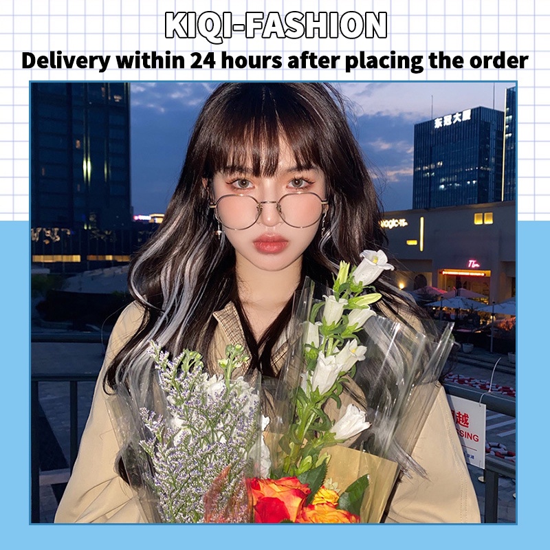 (KIQI-FASHION) COD Mắt Kính Gọng Tròn Bằng Kim Loại Chống Bức Xạ Phong Cách Cổ Điển Thời Trang Cho Nam Và Nữ