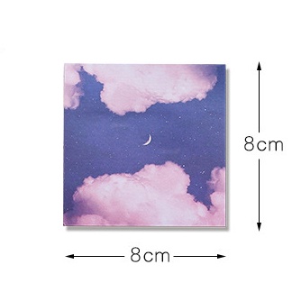 Giấy Note Ghi Chú Hình Vuông Họa Tiết Bầu Trời Sao Sáng Tạo