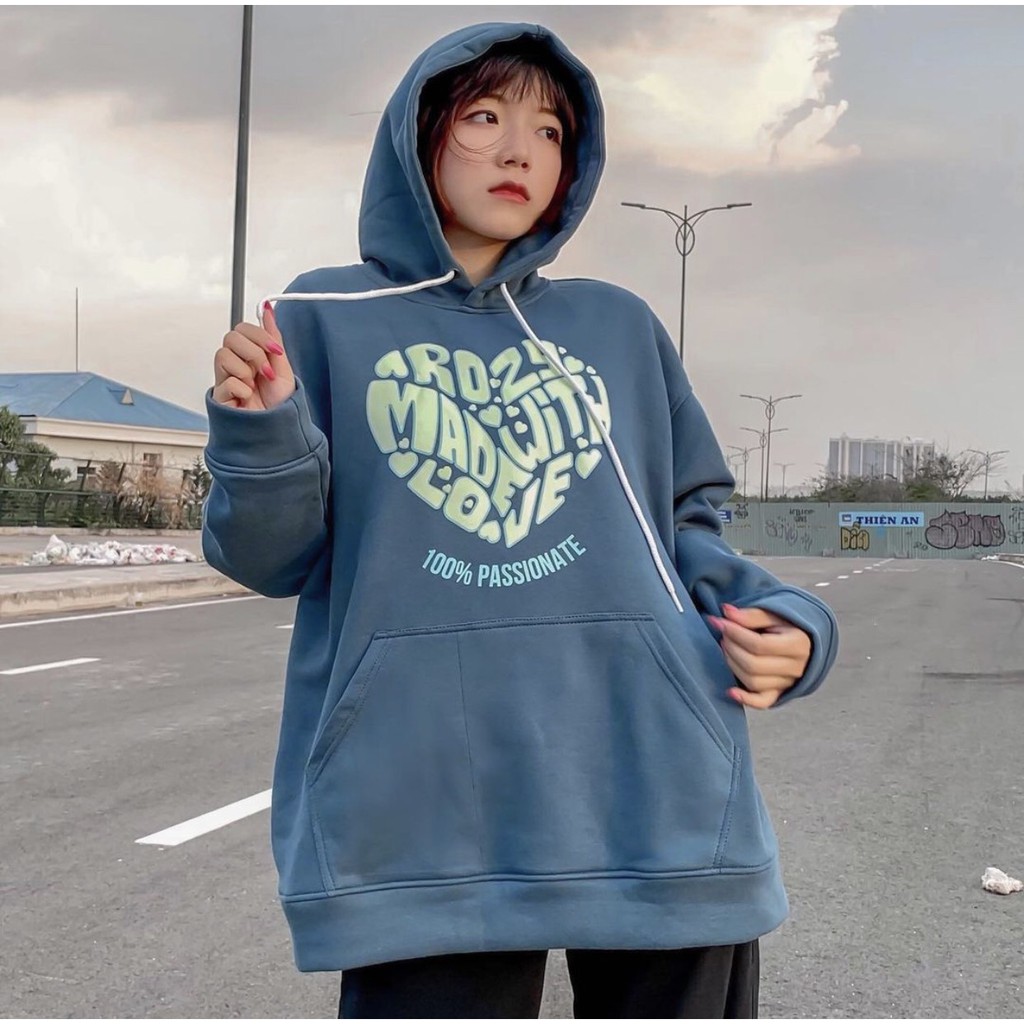 Áo Hoodie Nỉ Bông in hình trái tim Form Rộng Ulzzang (Ảnh Thật) cho nam và nữ | WebRaoVat - webraovat.net.vn