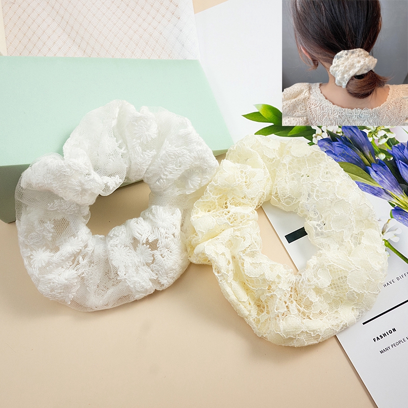 Dây cột tóc phối ren xinh xắn thời trang dành cho nữ