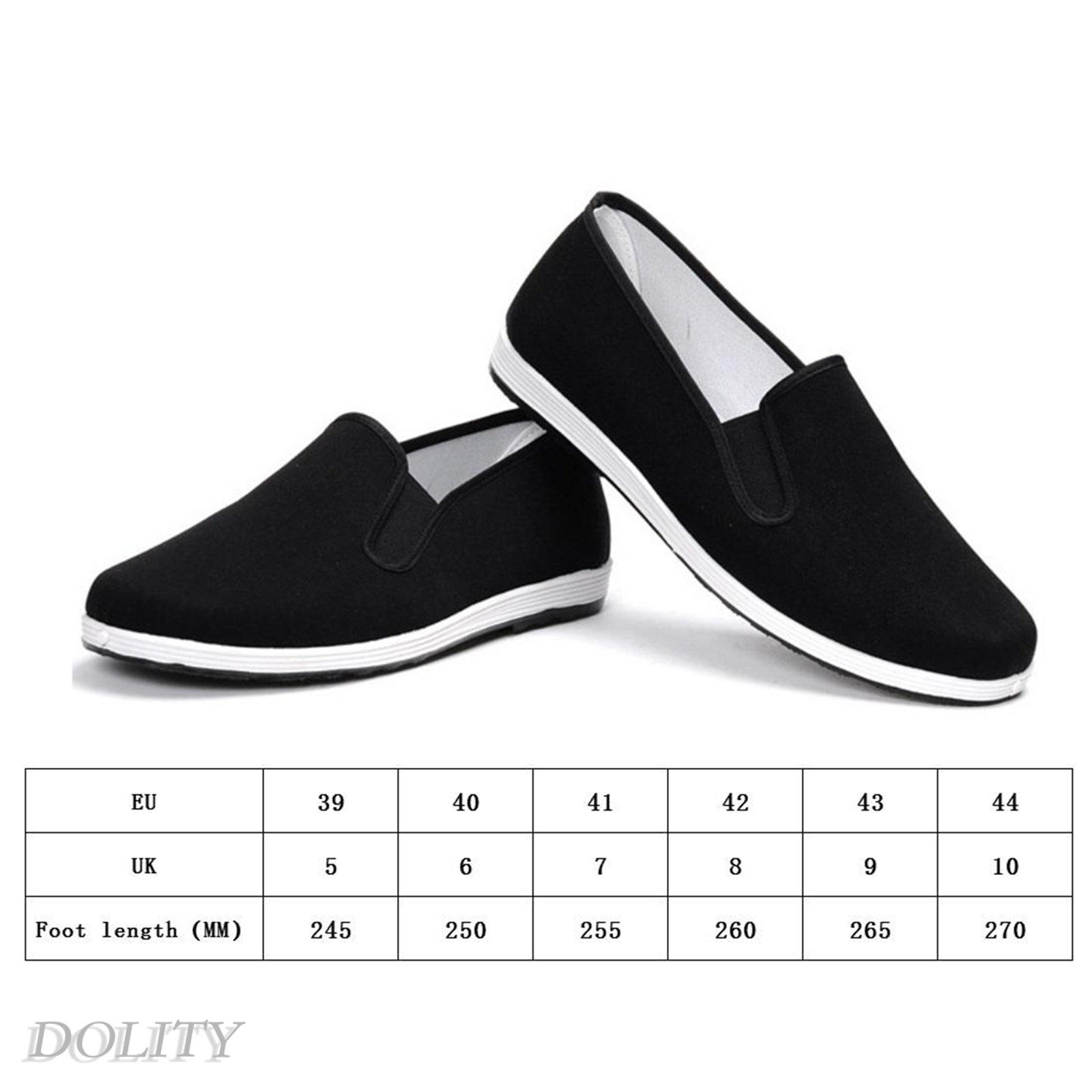 [DOLITY]Chinese Traditional Cotton Cloth Shoes Kung Fu Tai Chi Shoes Oxford Sole Unisex Black Size 39-44 for Men Outdoor Sports