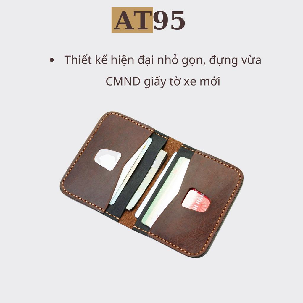 Ví đựng thẻ card holder da bò thật hàng thủ công thương hiệu W -mã 01