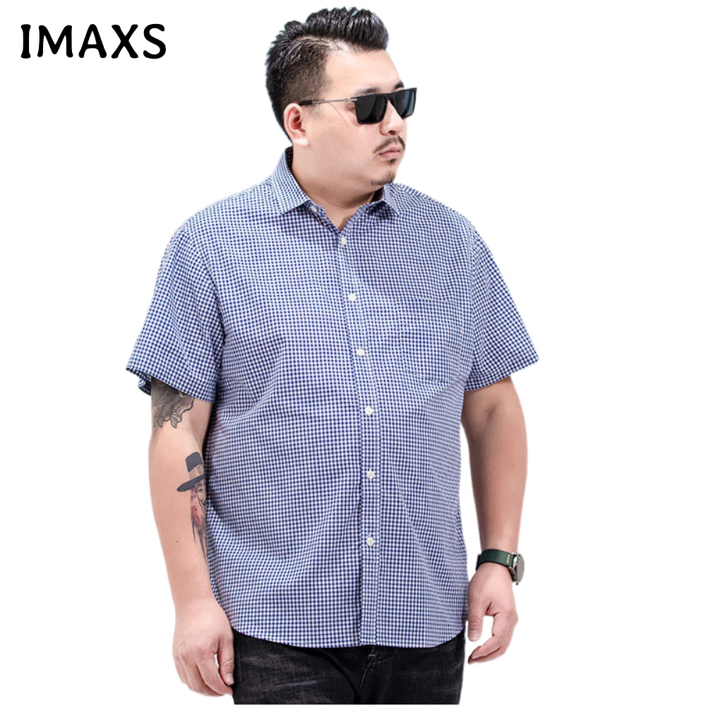 Áo Sơ Mi Nam Oversize Tay Ngắn Kẻ Sọc Caro Nhiều Màu Sắc 60-175KG