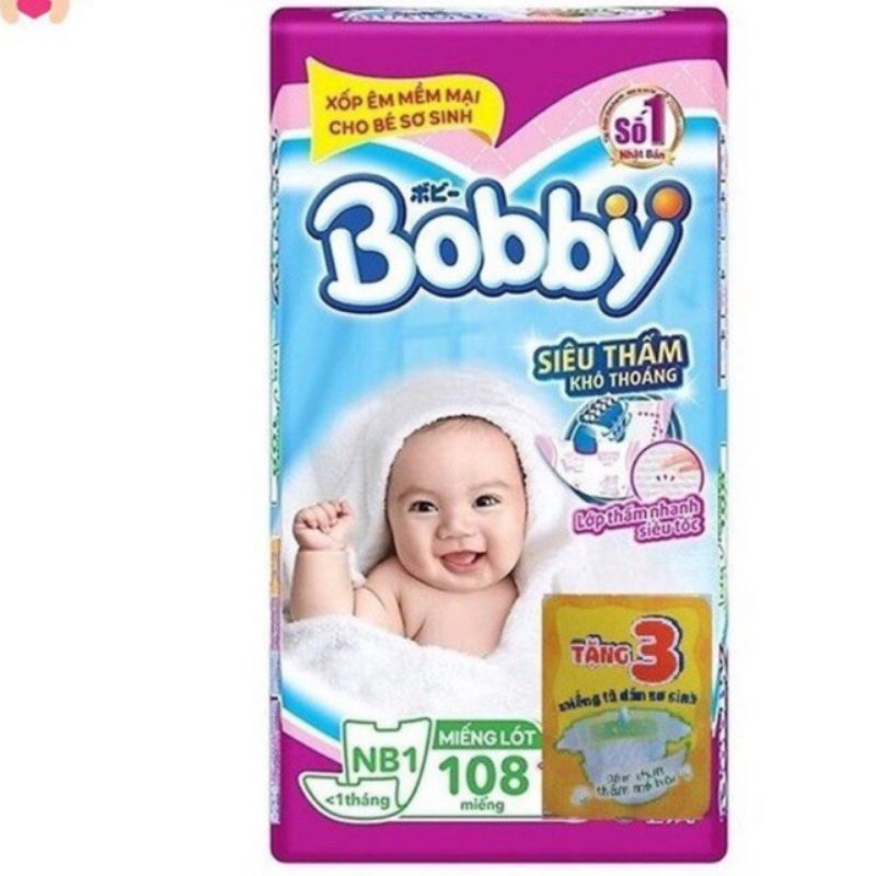 Miếng lót sơ sinh Bobby newborn 1 108 miếng