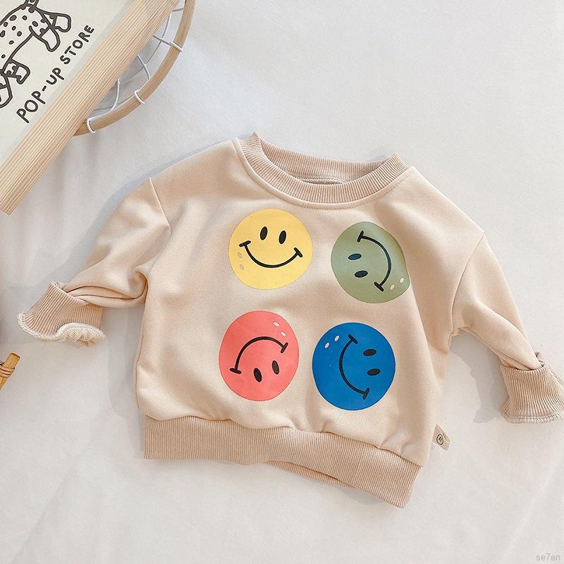 Áo sweater tay dài in hoạt hình Se7en kiểu Hàn Quốc thời trang mùa thu cho bé gái