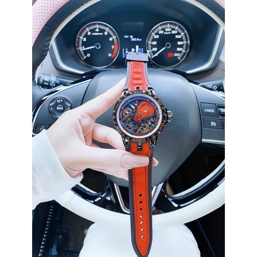 Đồng hồ nam Roger Dubuis máy pin - dây da - size 48mm
