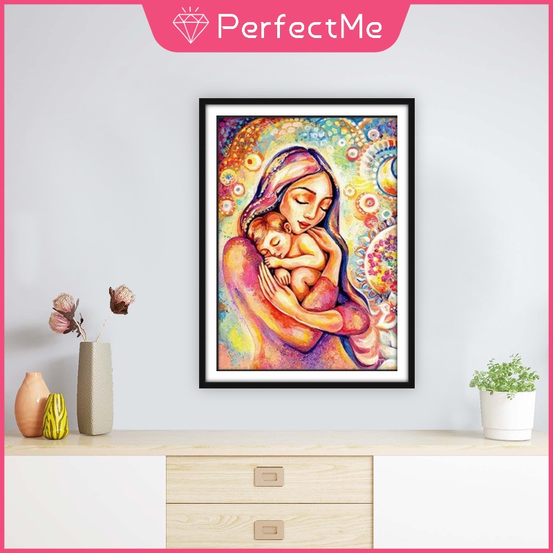 Tranh Đính Đá Kim Cương Toàn Bộ 5D DIY Hình Mẹ Yêu Mẹ