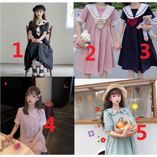 Váy cổ thủy thủ, phong cách lolita, váy babydoll xinh cho bạn nữ