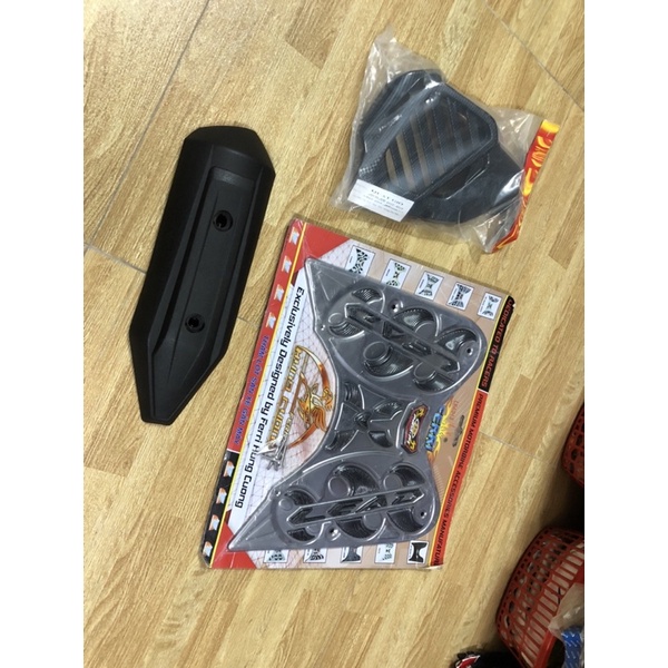 Giá trọn bộ 3 món ốp xe LEAD 2013->2015 bao gồm có Sàn chân +Ốp quạt gió +Ốp pô (cao cấp giá rẻ )