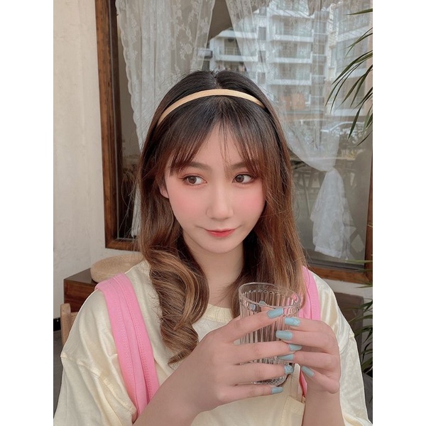 Cài tóc dáng mảnh trơn bọc lụa satin màu pastel nhẹ nhàng