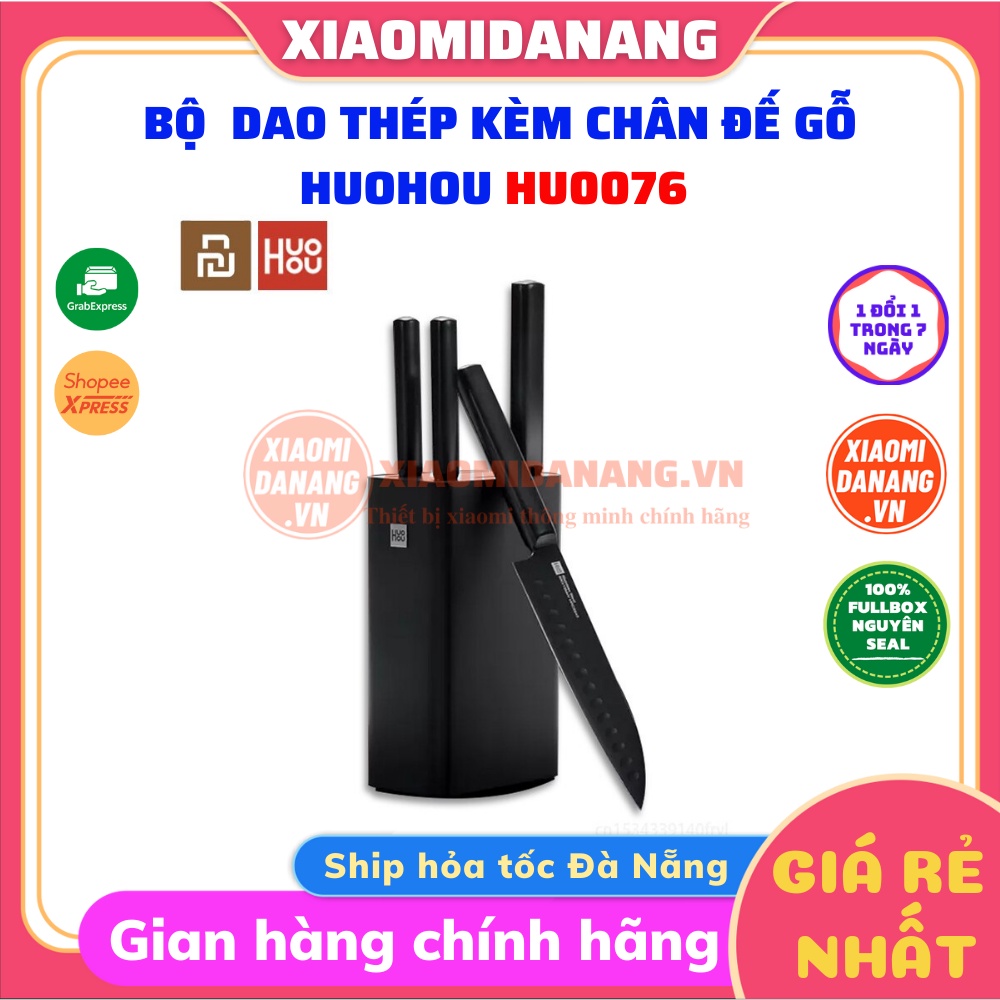 Bộ dao bằng thép kèm chân đế cao cấp HuoHou HU0076