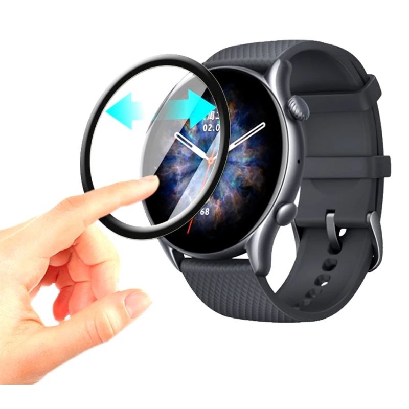 Cường lực màn hình 3D Cạnh Cong Full mặt kính cho Amazfit Gtr3/ Gtr3 Pro