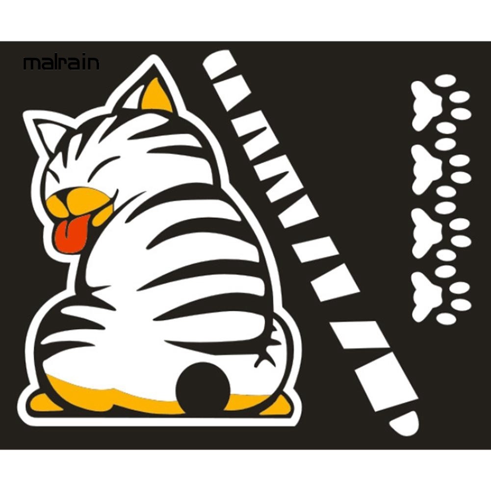 Miếng Dán Trang Trí Kính Chắn Gió Xe Hơi Họa Tiết Hoạt Hình Chú Mèo Lắc Đuôi Đáng Yêu
