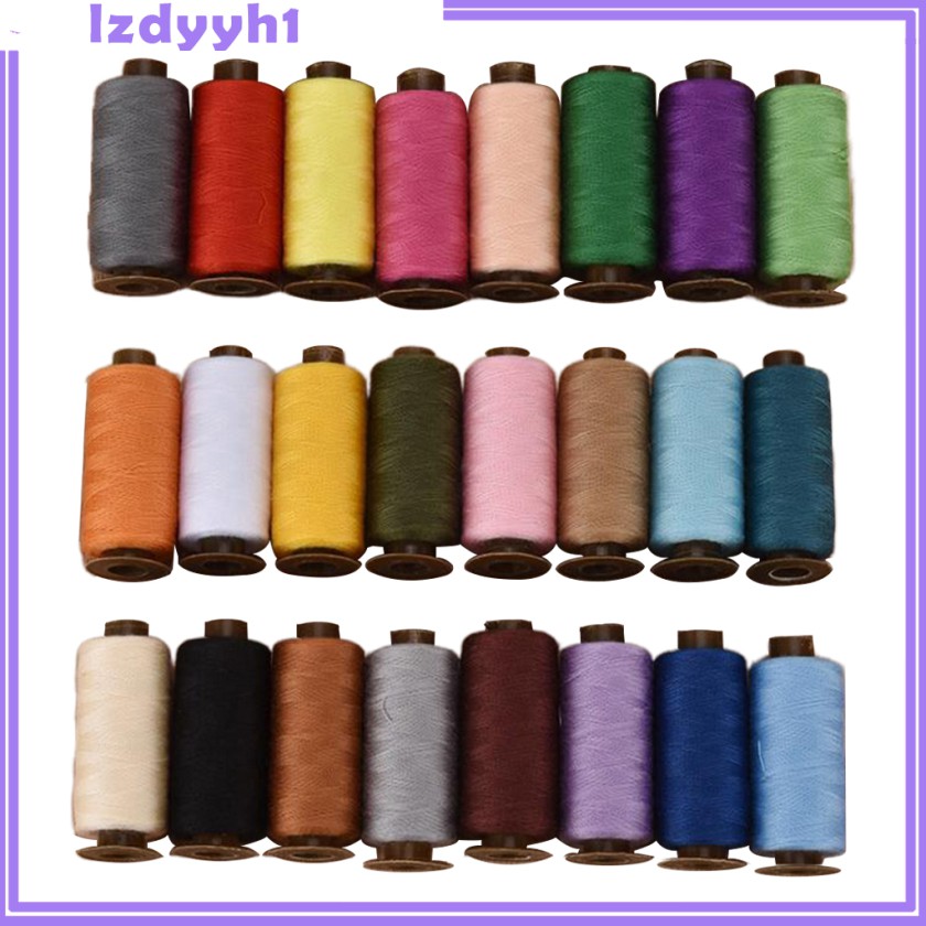 24 Cuộn Chỉ 100% Polyester Nhiều Màu Dài 500 Yards