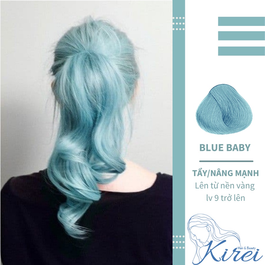 Thuốc nhuộm tóc màu BLUE BABY/XANH BABY cần tẩy tóc Kireihairs, Kirei Hair. KIREIHAIR