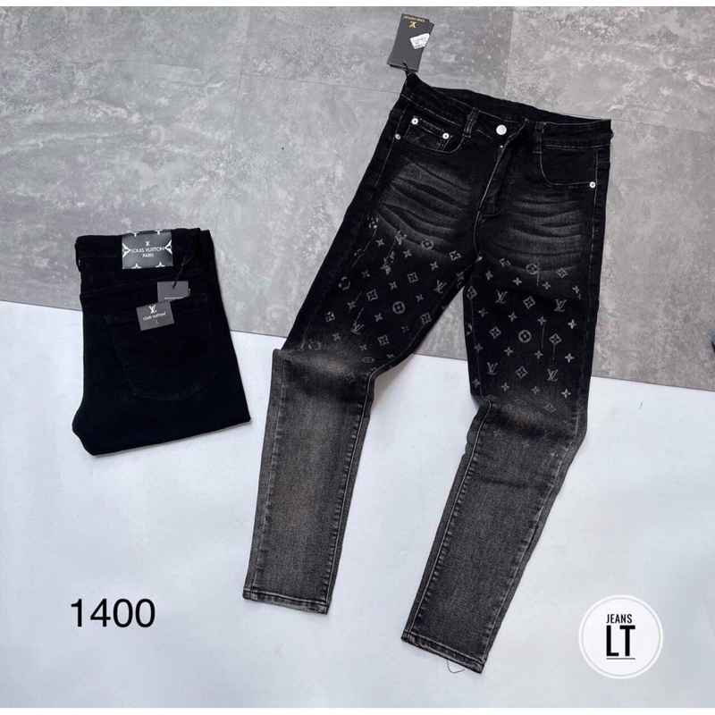 Quần bò nam LVA001 loang hoạ tiết - Quần jean nam - Quần bò ống côn - Bee Shop
