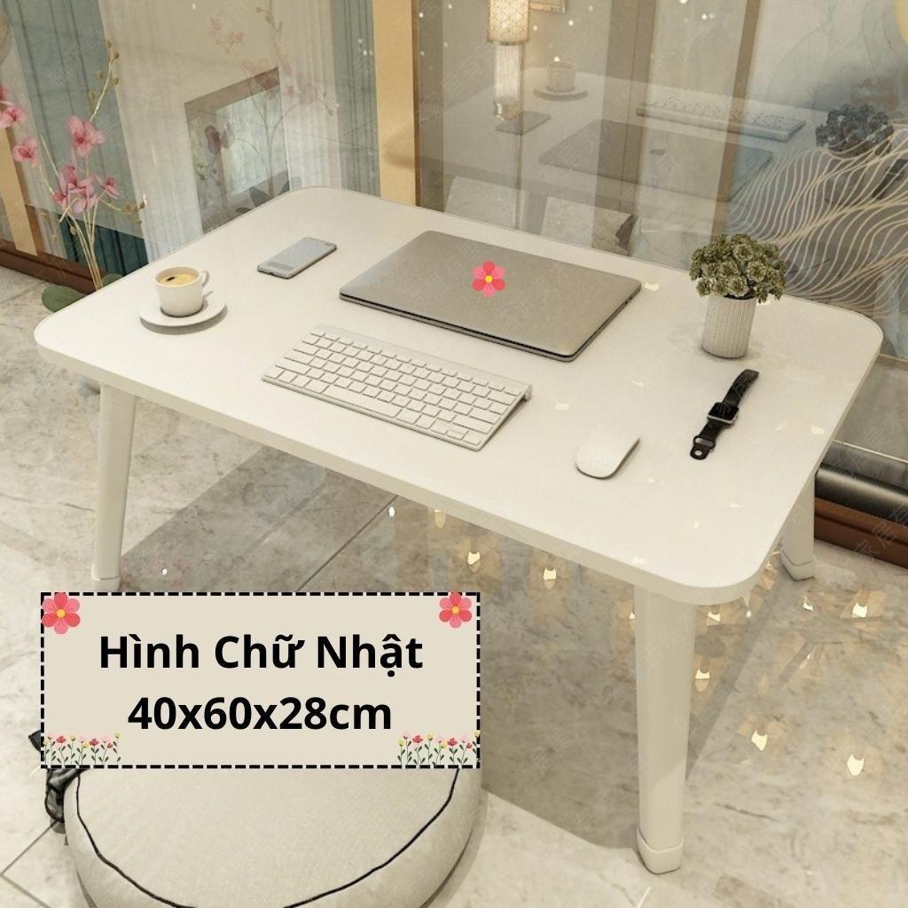 Bàn học gấp gọn mini mặt gỗ chân nhựa thông minh ngồi bệt để giường laptop xếp gọn dành cho học sinh , sinh viên Havaco