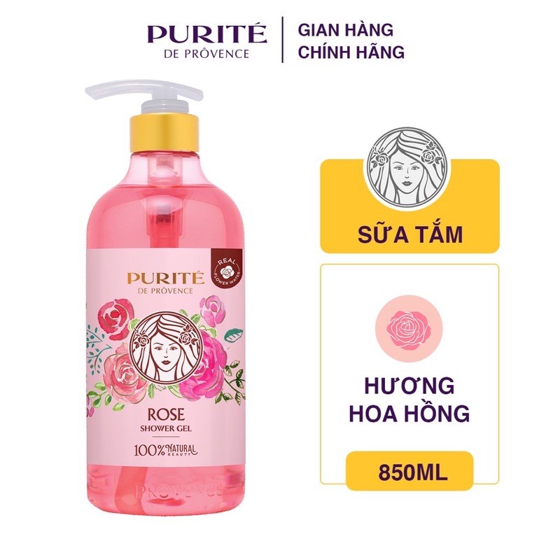 Sữa Tắm Mềm Mịn Purité 850ml (Kèm Quà Tặng)