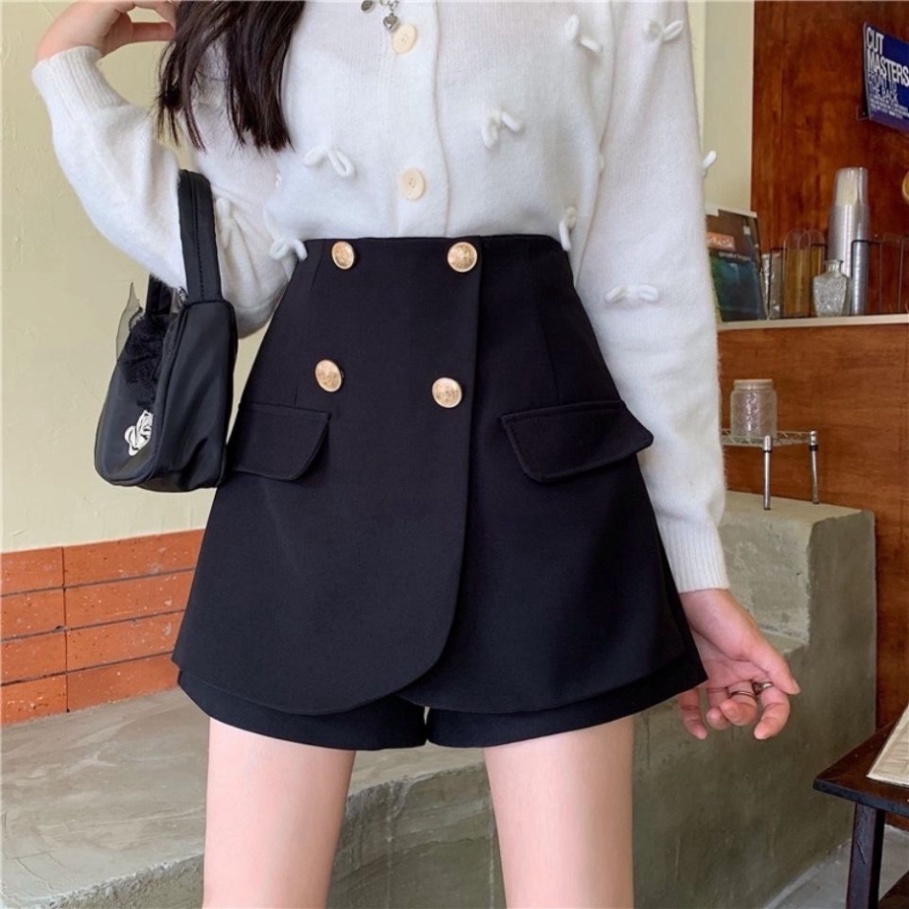 Quần Giả Váy Cạp Cao, Quần Short Nữ Chữ A Vải Co Dãn Mặc Form ôm siêu đẹp