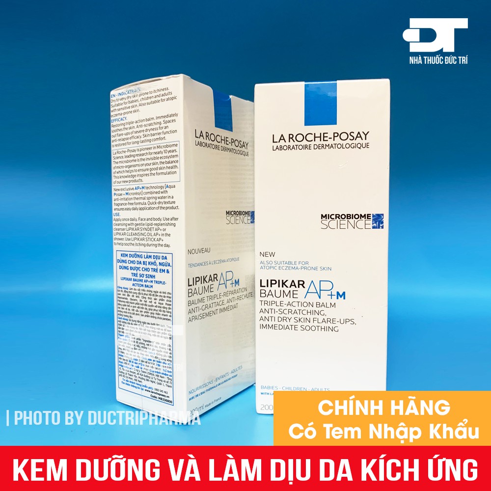 [CHÍNH HÃNG] Kem Dưỡng Giảm Ngứa, Làm Dịu Da Khô Mẩn Đỏ La Roche-Posay Lipikar Baume AP+ 200ml