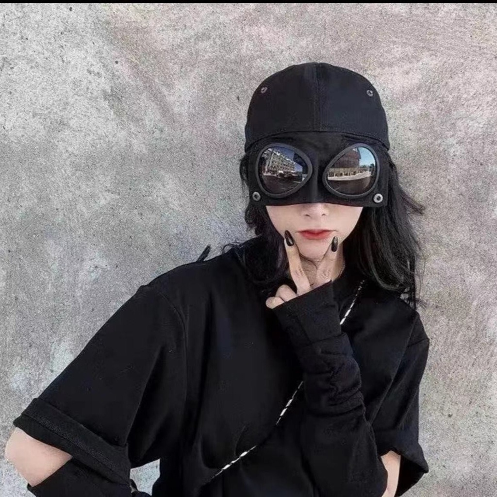 Mũ nón kaki lưỡi chai kèm kính phong cách Hàn Quốc