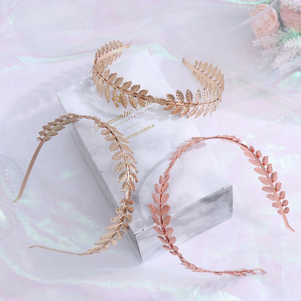 Vương Miện Cài Tóc Hình Lá MIHAN1 Cho Cô Dâu