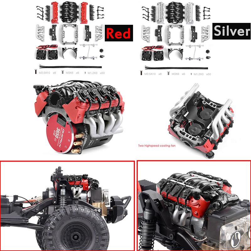 Quạt Tản Nhiệt Ls7 V8 Cho Xe Điều Khiển Từ Xa 1/10 Crawler Trx4 Scx10