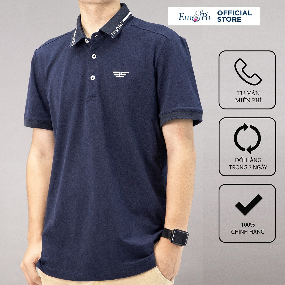 Áo Polo nam cổ bẻ phối UCO vải cotton cá sấu cao cấp, chuẩn form, sang trọng lịch sự màu navy, trắng 0481 - 𝗘𝗠𝗦𝗣𝗢