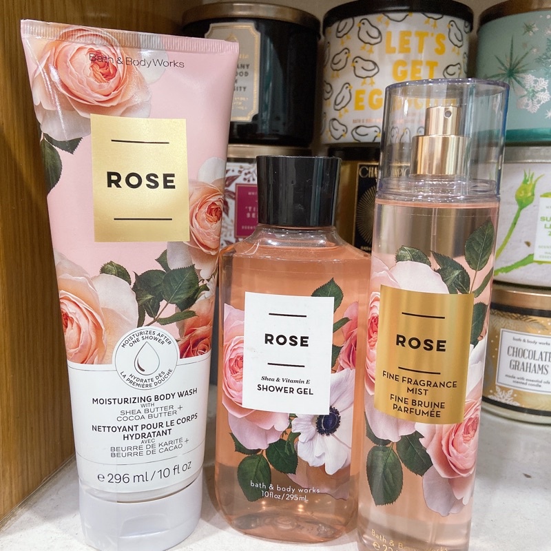 set tắm dưỡng xịt toàn thân Rose bath & body works