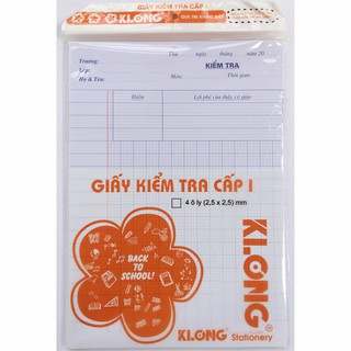 Giấy Kiểm Tra Cấp I KLong 4 Ôly (2,5 x 2,5)mm (15 tờ) - Ms: 011