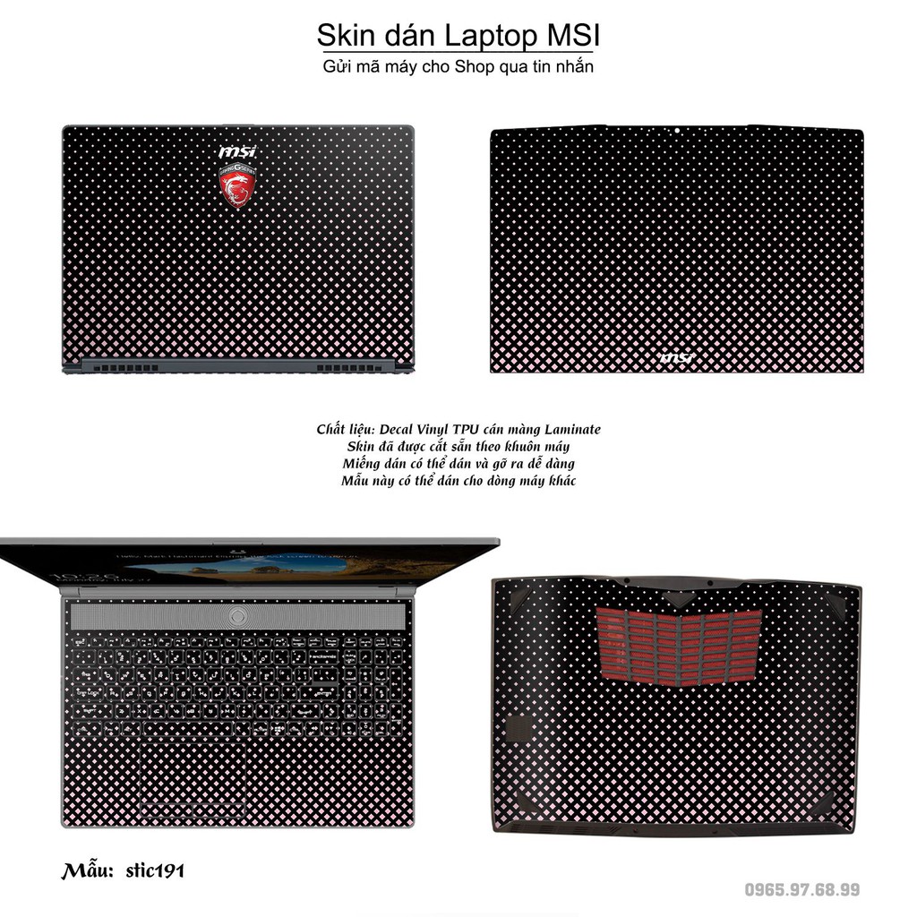 Skin dán Laptop MSI in hình Hoa văn sticker _nhiều mẫu 32 (inbox mã máy cho Shop)