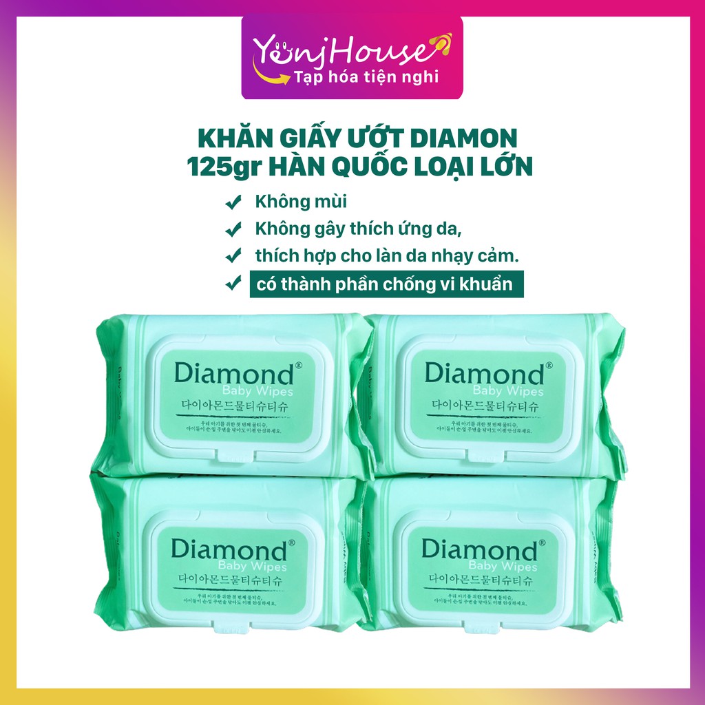 KHĂN GIẤY ƯỚT DIAMON 125G HÀN QUỐC LOẠI LỚN – YENJHOUSE