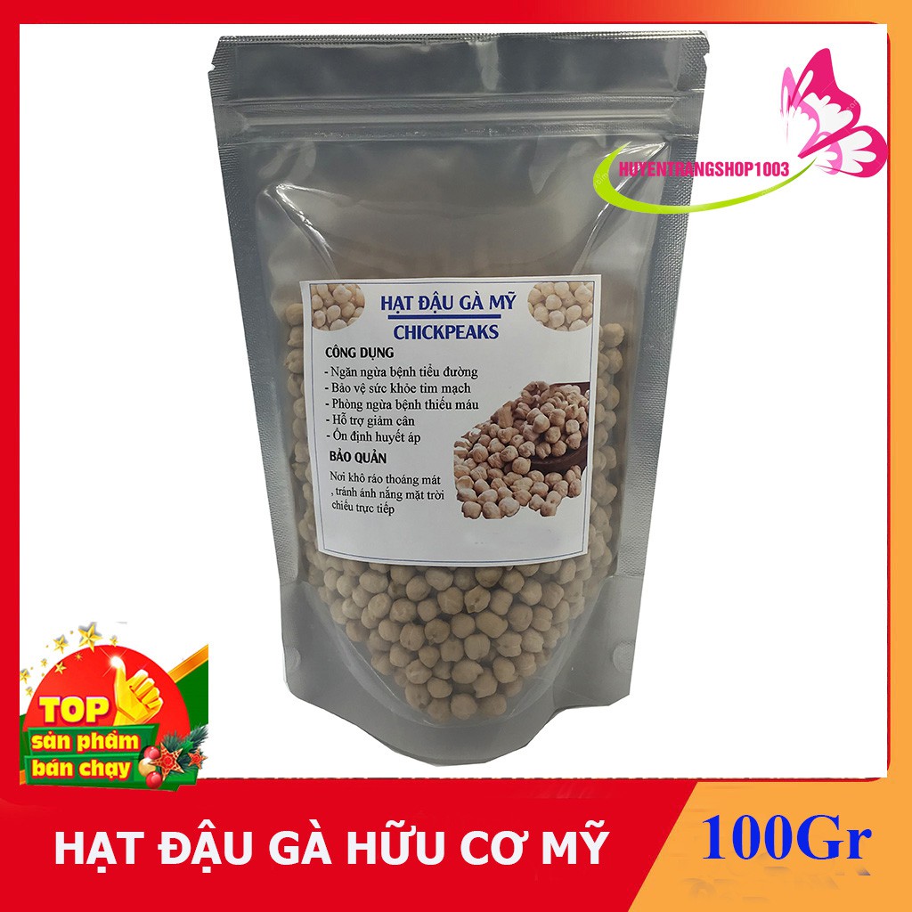 (Rẻ nhất shopee) 100g hạt đậu gà Mỹ hữu cơ nguyên chất không biến đổi gen