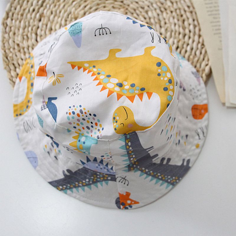 Nón Tai Bèo Chống Nắng Họa Tiết Khủng Long Hoạt Hình Dễ Thương Cho Bé